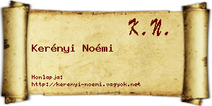Kerényi Noémi névjegykártya
